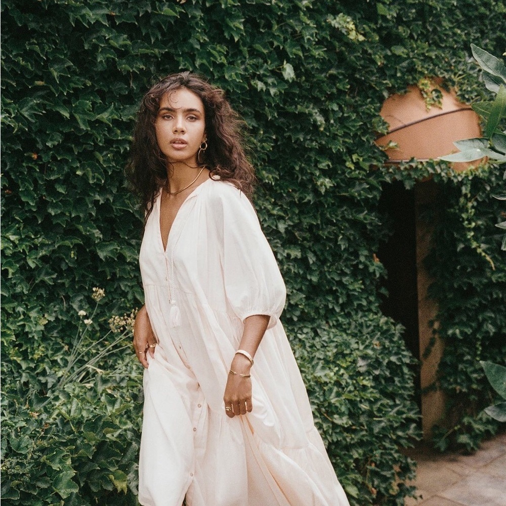 Spell Peach Honey Smock Dress